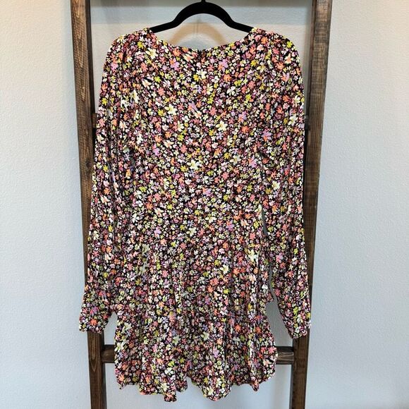 NWT AFRM Floral Crepe Tiered Fit & Flare Mini Dress - Picture 2 of 6